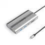 ORICO XDR docking station USB-C 12-em-1, 2x HDMI 4K 60Hz, DisplayPort 4K 60Hz, RJ45 Gigabit, PD 100W, leitor de cartões SD/microSD, prateado