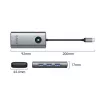 ORICO PW11 docking station USB-C 6-em-1, 3x USB-A 3.0, 1x USB-C 3.0, 1x USB-C PD 100W, 1x HDMI 4K 30Hz, cinzento