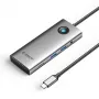 ORICO PW11 Dock USB-C 8-em-1, 2x USB-A 3.0, 1x USB-C PD 100W, 1x HDMI 4K 60Hz, 1x microSD/SD, 1x RJ45 Gigabit Ethernet, 1x Áudio 3,5 mm, cinzento