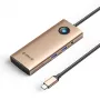 ORICO PW11 Dock USB-C 8-em-1, 2x USB-A 3.0, 1x USB-C PD 100W, 1x HDMI 4K 60Hz, 1x microSD/SD, 1x RJ45 Gigabit Ethernet, 1x Áudio 3,5 mm, ouro rosa