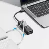 ORICO PW3UR25-U3 Hub USB de 4 portas com adaptador 2.5G Ethernet, 3x USB-A 3.0, 1x RJ45, cabo de 0,15 m, preto