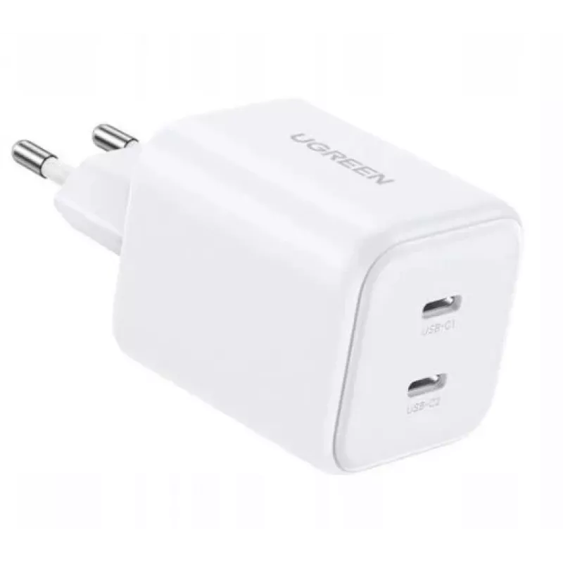 Ugreen Carregador de parede GaN 45W 2xUSB-C - branco
