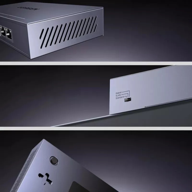 Ugreen Comutador Gigabit Ethernet de 6 portas com PoE+ - cinzento