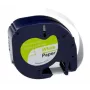 Fita para etiquetas compatível G&G BM-D-G-91200 12mm x 4m branco sobre preto substituto de DYMO 91220