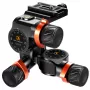 Cabeça de tripé de engrenagens 3 eixos K&F Concept KF31.047, alumínio CNC, carga 6kg, Arca-Swiss, 1/4 polegada-20 & 3/8 polegada-16