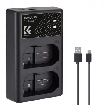 Carregador USB duplo K&F Concept para Nikon EN-EL15 D7000 D7500 D850 D750