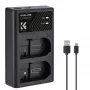 Carregador USB duplo K&F Concept para Nikon EN-EL15 D7000 D7500 D850 D750
