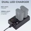 Carregador USB duplo K&F Concept para Nikon EN-EL15 D7000 D7500 D850 D750