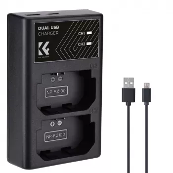 Carregador USB duplo K&F Concept para bateria Sony NP-FZ100 - KF28.0010