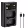 Carregador USB duplo K&F Concept para bateria Sony NP-FZ100 - KF28.0010