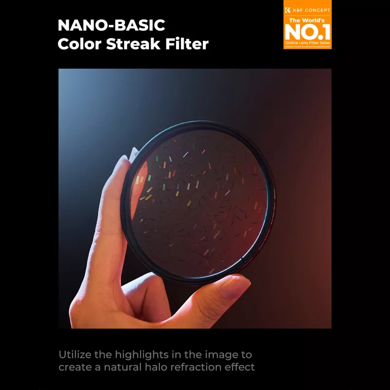 Filtro de brilho estelar arco-íris flare K&F Nano-B MRC 55mm