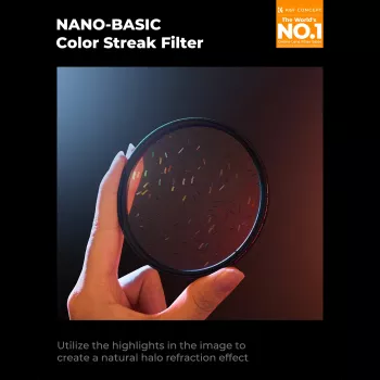 Filtro de rasto arco-íris K&F Concept Nano-B MRC 67mm efeito de brilho estelar