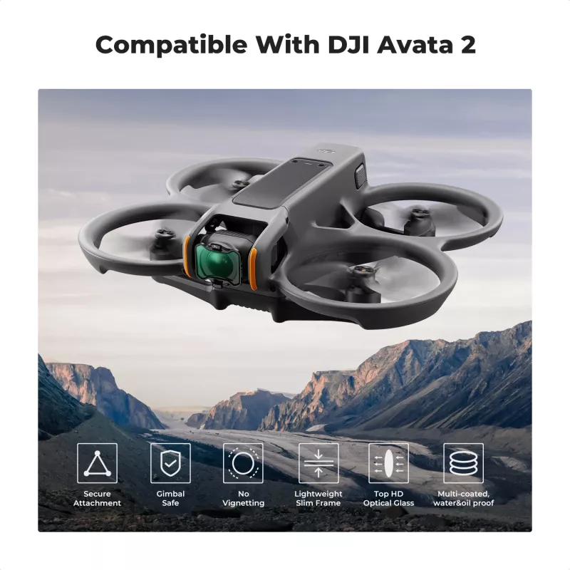 Filtro de polarização circular K&F Concept Nano-X para drone DJI Avata 2 (KF01.2699)