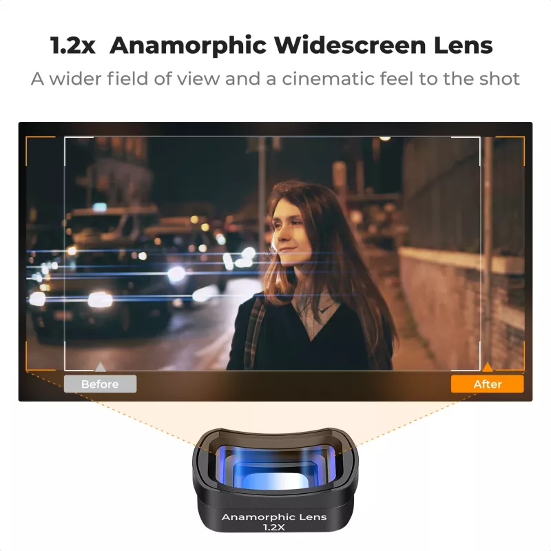 Objetiva anamórfica 1.2x filtro magnético K&F Concept para DJI Osmo Pocket 3 (KF01.2700)