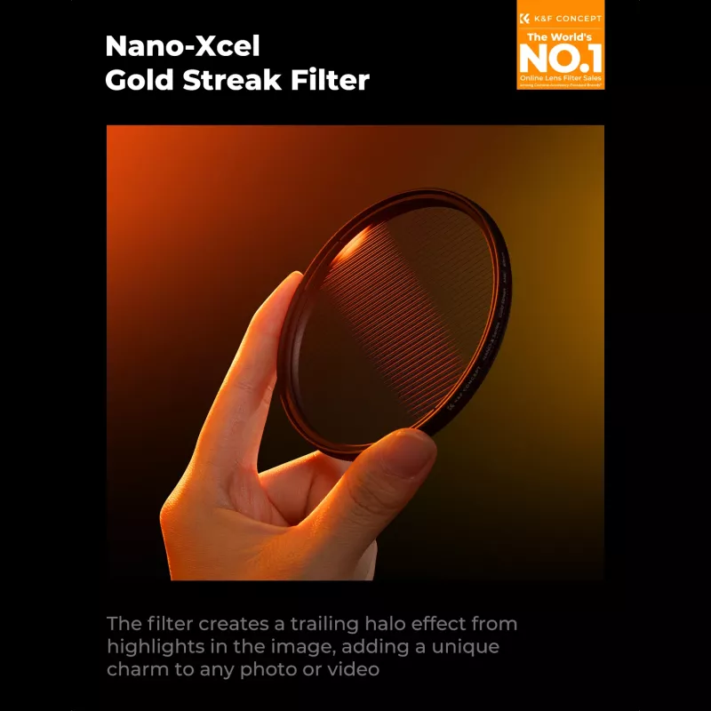 Filtro anamórfico de rasto dourado K&F Concept Nano-X 67mm