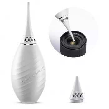 Soprador de Ar 2-em-1 K&F Concept com Escova Extensível para Limpeza de Objetivas, Sensores e Óticas de Câmara - Branco (KF08.048)