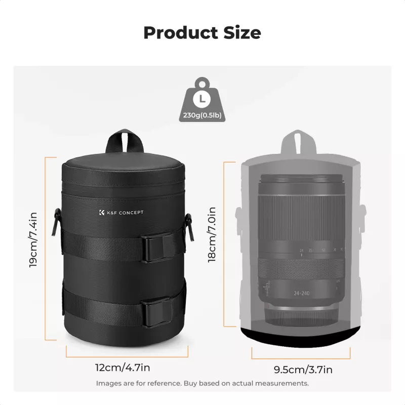 Bolsa Impermeável para Câmara e Objetiva KF XL 23,5 x 11,5 cm Preta KF13.203