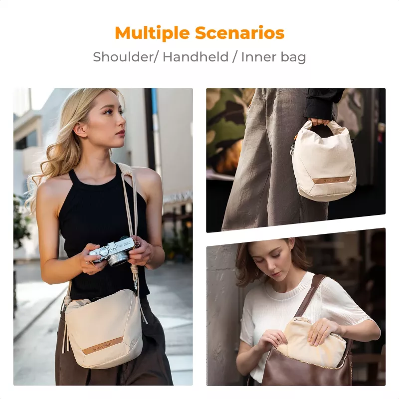Bolsa Sling Crossbody 5L K&F Concept Bege para Câmara e Smartphone