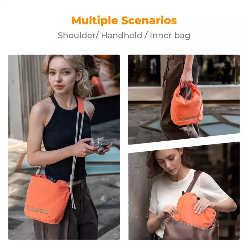 Bolsa Sling Crossbody 5L K&F Concept Laranja para Câmara e Smartphone
