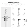 Tripé de Iluminação em Alumínio K&F Concept KF34.044 280cm com Espigão Reversível 1/4 polegadas-20 e 3/8 polegadas-16, Capacidade de Carga 5kg, 3 Secções, Fechos de Alavanca, Amortecimento por Mola, Preto