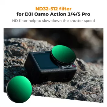 Filtro KF Concept Nano-X Variable ND ND32-512 cinzento para DJI Osmo Action 3/4/5 Pro