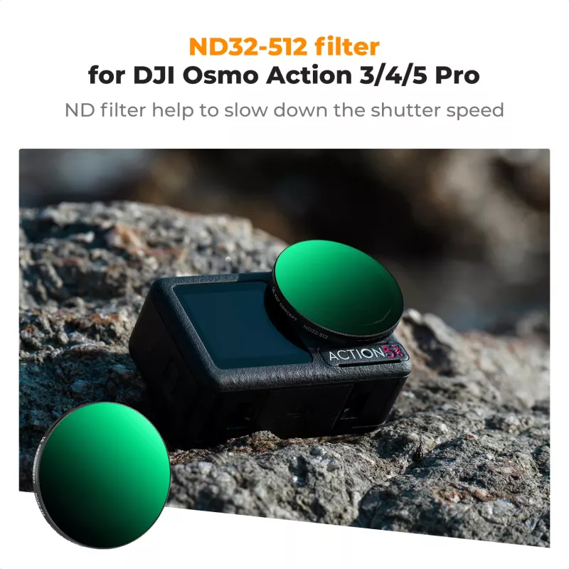 Filtro KF Concept Nano-X Variable ND ND32-512 cinzento para DJI Osmo Action 3/4/5 Pro