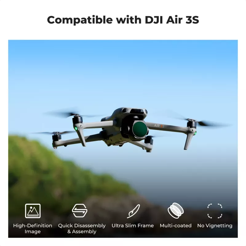 Filtro Polarizador Circular Nano-X CPL Ultra HD 8K K&F Concept para Drone DJI Air 3S KF01.2878