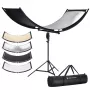 Refletor Curvo em U 4 em 1 K&F Concept 180x60cm com Tripé de Iluminação e Bolsa de Transporte