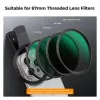 Kit de filtros KF 2-in-1 Black Diffusion 1/4 + CPL para telefone 67mm Clip-On