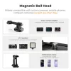 Suporte de Tripé Magnético com Cabeça Esférica 3D KF para GoPro Smartphone Câmara com Rosca de 1/4 de Polegada KF31.156 Preto
