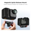 Suporte Magnético de Libertação Rápida KF para GoPro e Parafuso de 1/4 de Polegada, para Insta360 Go Ultra, Preto