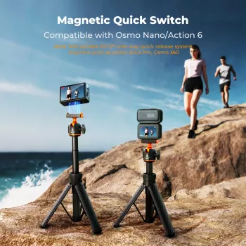 Mini Tripé Pau de Selfie 65 cm Cabeça 360° para DJI Osmo Nano / Action 6 / Kf09.181