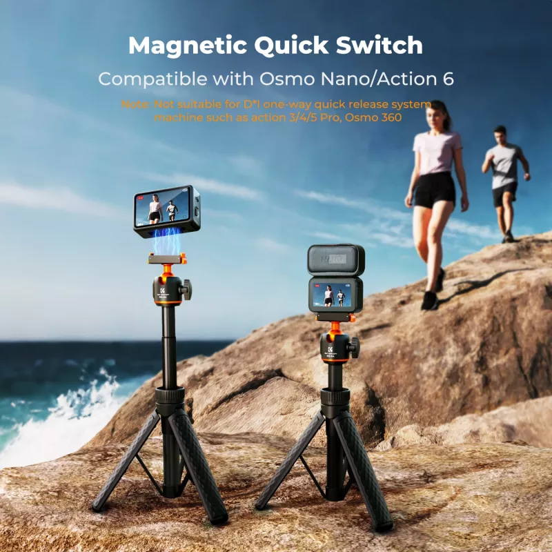 Mini Tripé Pau de Selfie 65 cm Cabeça 360° para DJI Osmo Nano / Action 6 / Kf09.181