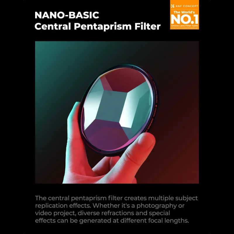 Filtro caleidoscópio K&F Concept 5x pentaprisma 77mm preto