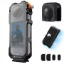 KF Protective Frame Mount Cage com 2x rosca de 1/4 de polegada 20 e suporte GoPro para Insta360 X5 / Kf31.182