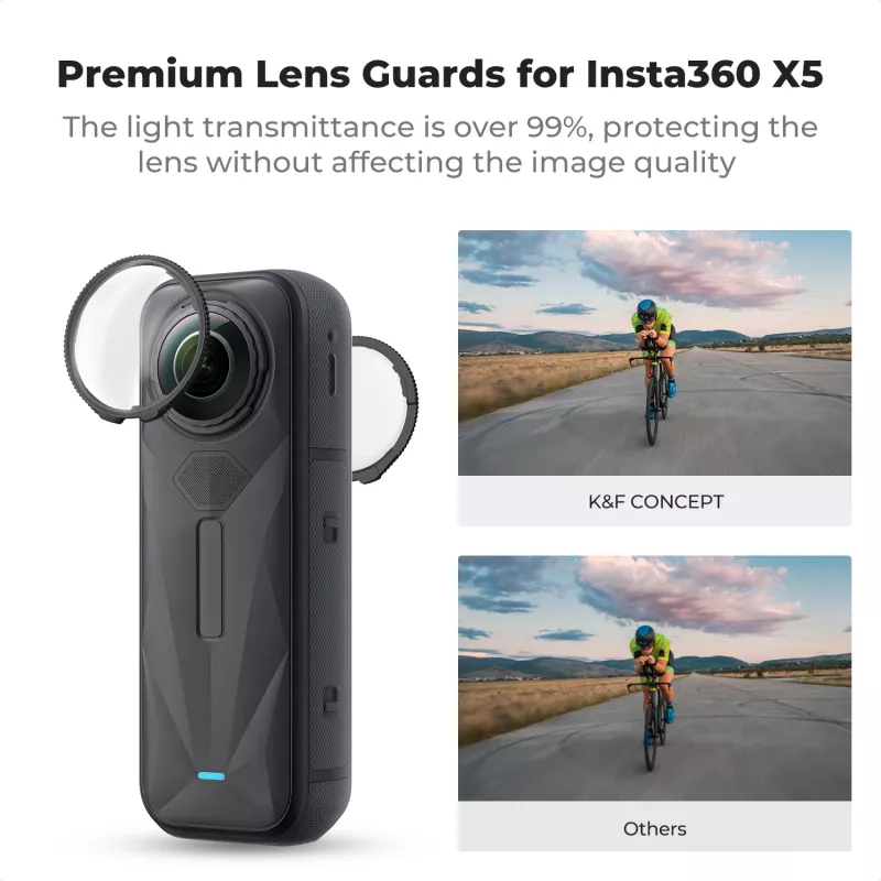 K&F Concept Pack de 2 protetores de lente em vidro temperado para Insta360 X5 KF31.185