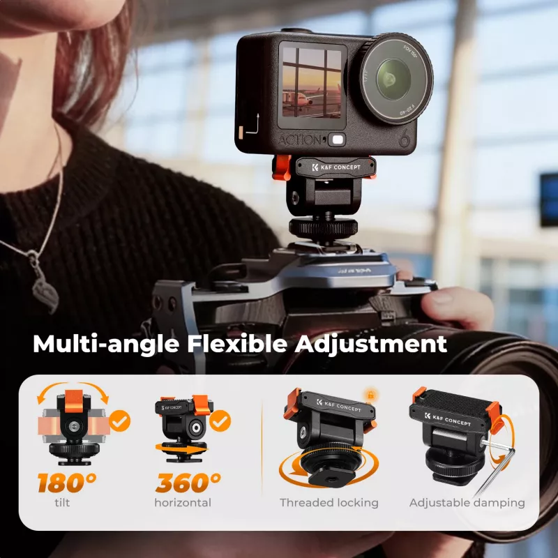 Suporte magnético de troca rápida para DJI Osmo Action 6 / Nano / rosca de 1/4 de polegada + ISO / Kf12.0035