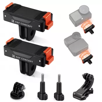 KF Pack de 2 suportes magnéticos de libertação rápida para DJI Osmo Action 6 / Nano, GoPro e 1/4 de polegada (KF12.0029)