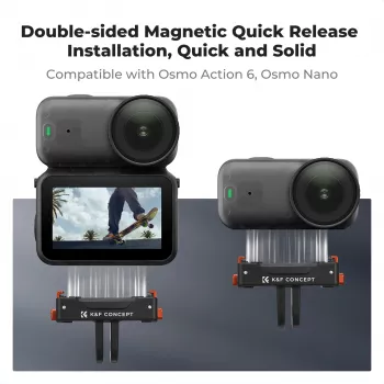 KF Pack de 2 suportes magnéticos de libertação rápida para DJI Osmo Action 6 / Nano, GoPro e 1/4 de polegada (KF12.0029)