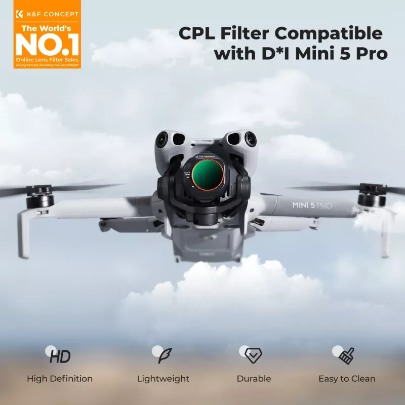 Filtro polarizador circular CPL K&F Concept para drone DJI Mini 5 Pro (KF02.0002)