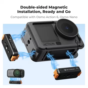 Suporte magnético de troca rápida com rosca de 1/4 de polegada para DJI Osmo Action 6 / Nano / Kf12.0028