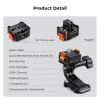 Adaptador de engate rápido KF com função de carregamento USB-C para DJI Osmo Pocket 3/4, suporte GoPro, rosca de 1/4 de polegada, preto