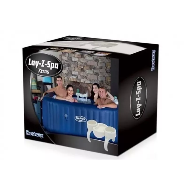 Suporte para copos Bestway Flowclear para piscina pack de 2 cinzento/azul
