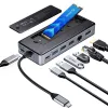 Docking station ORICO OM28PR-G2 USB-C com caixa M.2-SSD, 1x USB-A 3.2, 1x USB-C 3.2, 2x USB-A 2.0, 1x HDMI, 1x Ethernet - preto