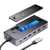 Docking station ORICO OM28PR-G2 USB-C com caixa M.2-SSD, 1x USB-A 3.2, 1x USB-C 3.2, 2x USB-A 2.0, 1x HDMI, 1x Ethernet - preto