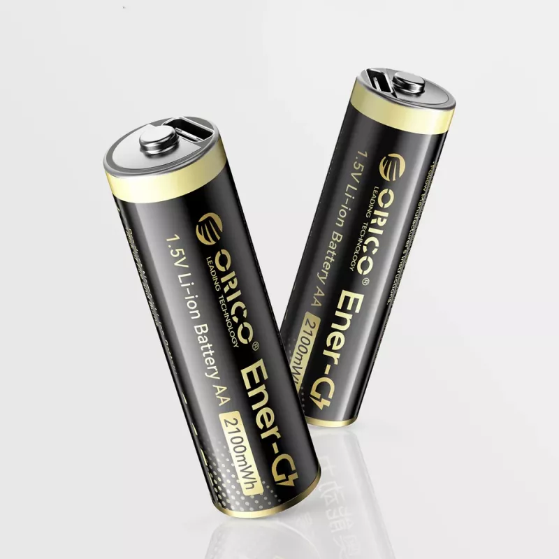 ORICO Ener-G EG5C Pilha AA LiPo recarregável 1,5 V 2100 mWh com cabo de carregamento USB-C, pack de 4