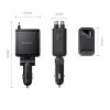 ORICO Twin Reach 45W Carregador de automóvel USB-A + USB-C com dois cabos USB-C retráteis - Preto