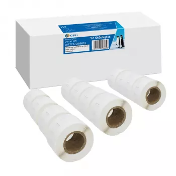 G&G Labels 12 x 130 unidades para DYMO 99010 / S0722370 - 28mm x 89mm etiquetas térmicas diretas brancas