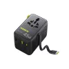 Baseus PicoGo AG11 45W Adaptador de viagem universal 6-em-1 com cabo USB-C retrátil - Preto
