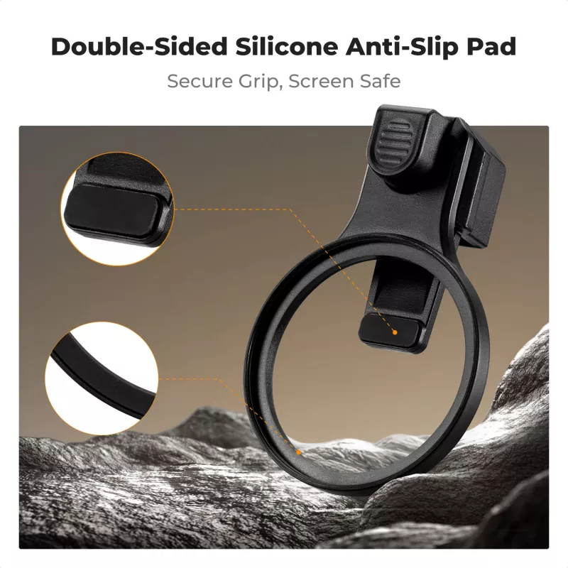 K&F Concept Suporte de clipe para smartphone para filtros de 58mm e objetivas - Preto